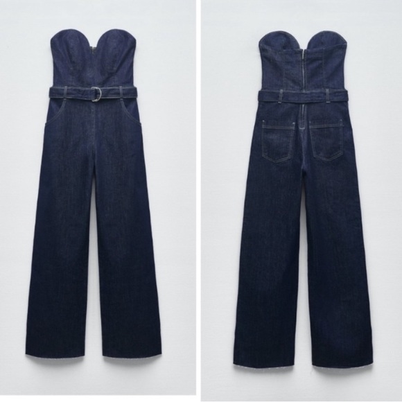 Zara Denim Bustier Jumpsuit - Picture 7 of 7